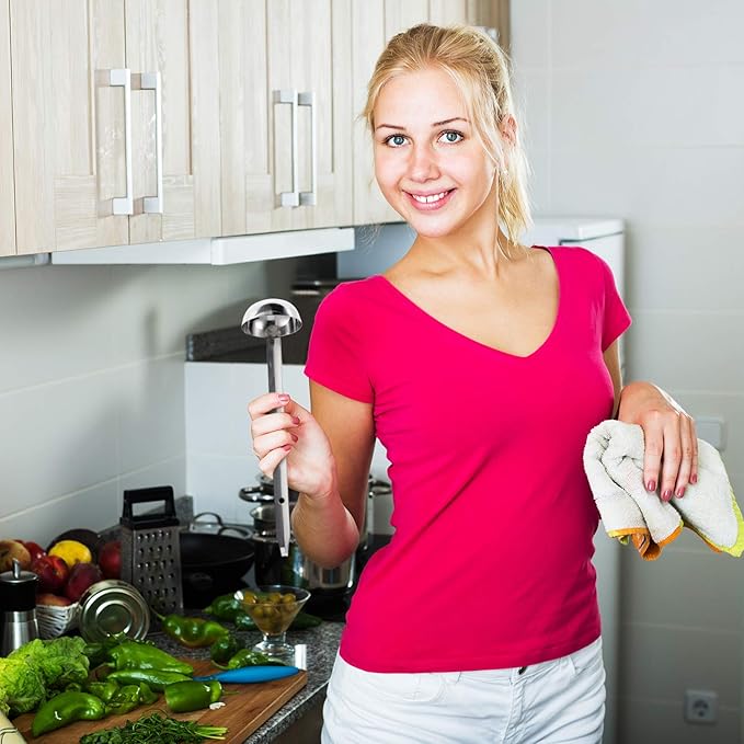meekoo 3 Pieces Stainless Steel Ladle Soup Handle Ladle - Image 6