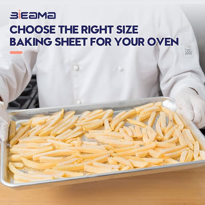 BIEAMA 6 Pack Half Size 18" x 13" Aluminum Baking Sheet Pan Perforated - Image 7