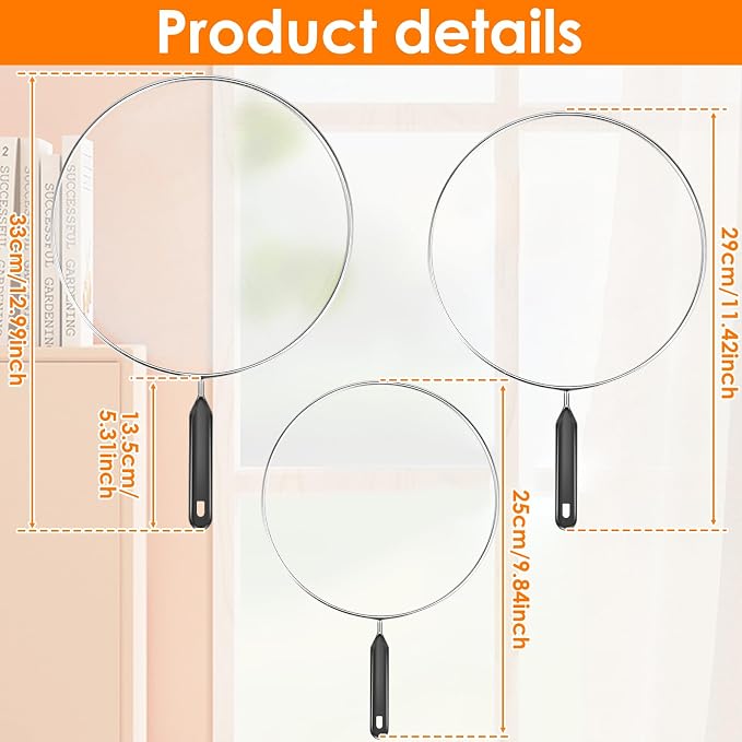 3 Pcs Splatter Guard with Handle Stainless Steel Mesh Splatter Screen - Image 4