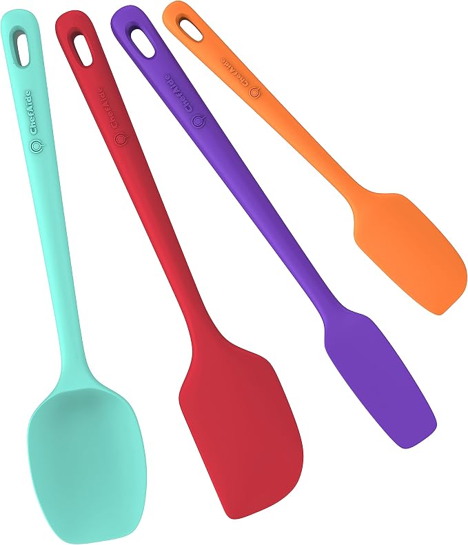 ChefAide 4 Pieces Silicone Spatula Set, Food Grade Rubber Spatula, Upgrade by ChefAide