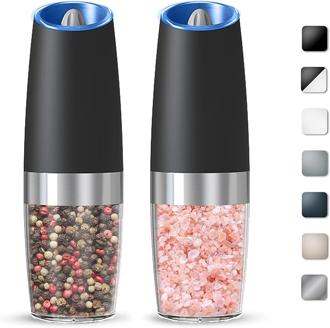 Gravity Electric Salt And Pepper Grinder Set, Automatic Salt And Pepper Grinder by KIARYUOLL