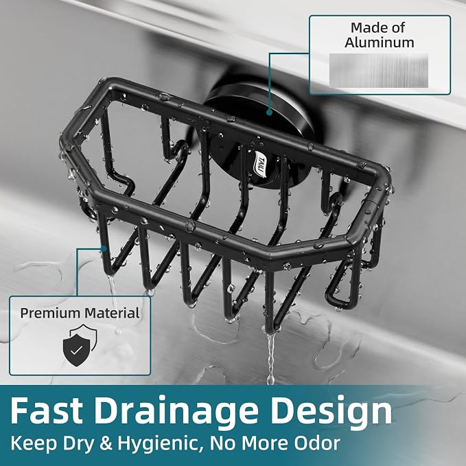 TAILI Sink Caddy with Strong Suction Cup, Sponge Holder - Image 4