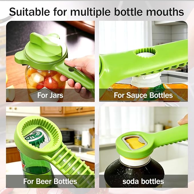Adjustable Jar Opener for Weak Hands, 4-in-1 Multi-Function Manual Bottle - Image 6