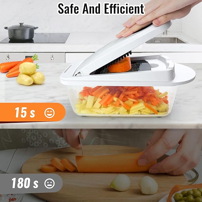 8 Blade All-in-1 Vegetable Chopper Mandoline Slicer - Image 7