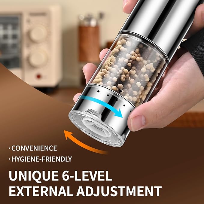 Rechargeable Salt & Pepper Grinder Set - Image 2