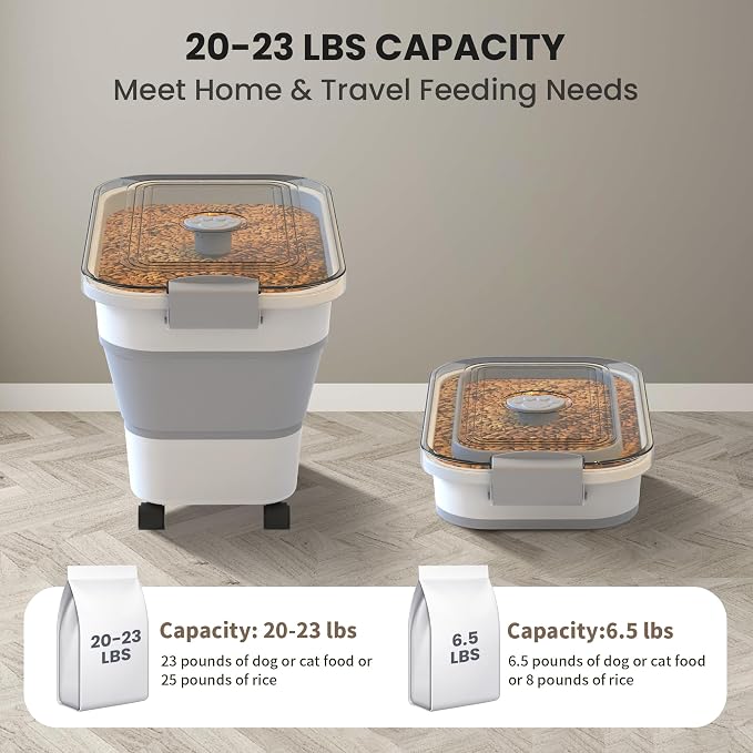 20-23 Lbs Dog Food Storage Container, Collapsible Dog Food Container - Image 2