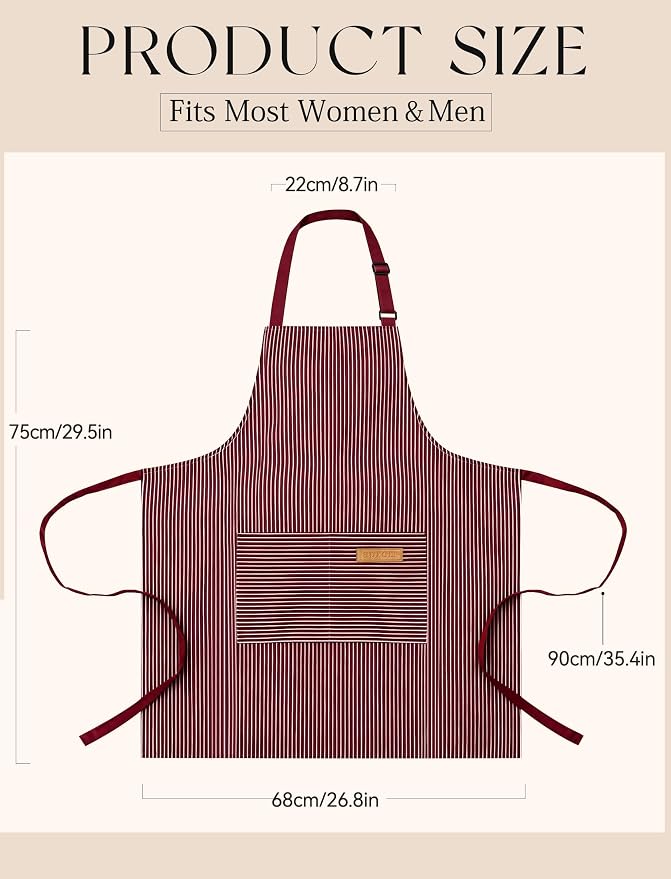 2 Pack Kitchen Cooking Aprons, Soft Aprons - Image 7