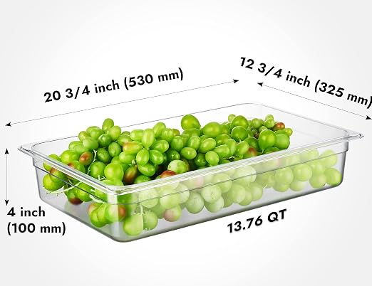 CURTA 6-Pack Full Size 4" Deep NSF Polycarbonate Food Pans | Dishwasher & - Image 2