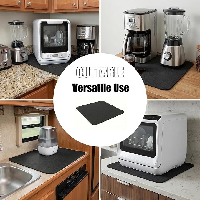 Customizable Dish Drying Mat: 24"Lx20"W Trimmable Quick Dry Pad - Image 3