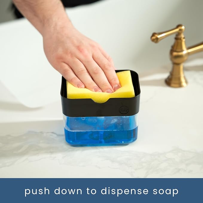 S&T INC. Dish Soap Dispenser and Sponge Holder - Image 2
