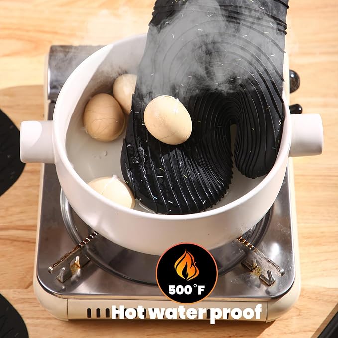 4 Pieces Oven and Pot Holders Mitts of Macaron Color Thickened Non-Slip - Image 5