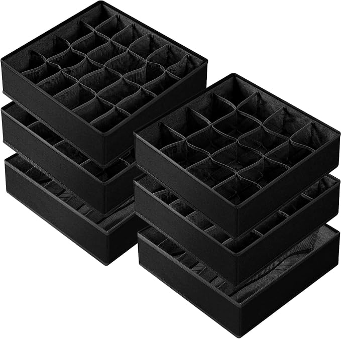 Criusia 6 Pack Sock Underwear Drawer Organizer Dividers by Criusia