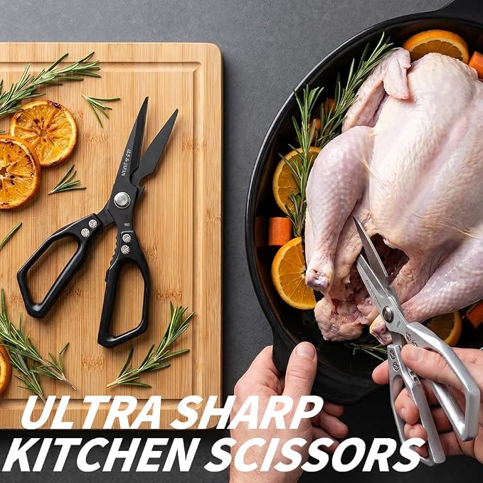 Kitchen Scissors Set 2PCS, Kitchen Shears Heavy Duty Poultry Shear Japan Meat - Image 3