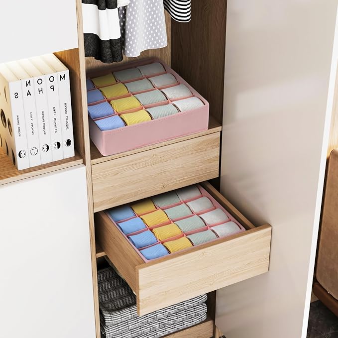 Joyoldelf Sock Drawer Organizer Divider, 16-Cell Underwear Organizers and - Image 5