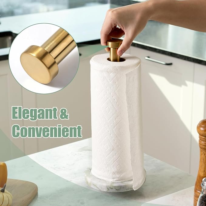 Koville Genuine Marble Paper Towel Holder Countertop, - Image 7