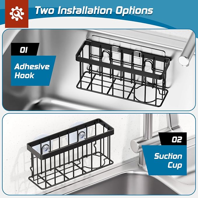 MURLONG Sponge Holder for Kitchen Sink, Sink Caddy Organizer - Image 3