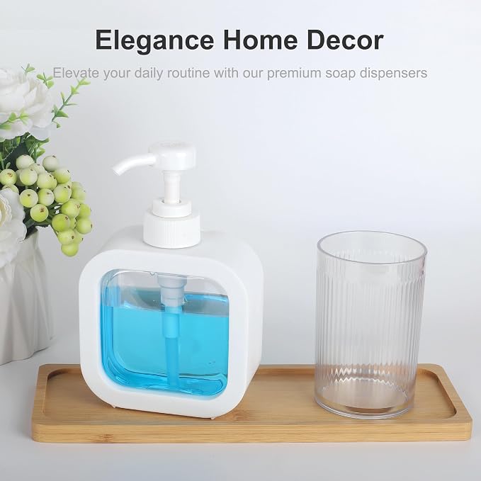 Modern Soap Dispenser for Bathroom and Kitchen Sink, Small Hand Soap Plastic - Image 2