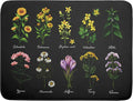 Black Flower Herbs Dish Drying Mat 18x24 Inch Botanical Floral Microfiber by Giwawa