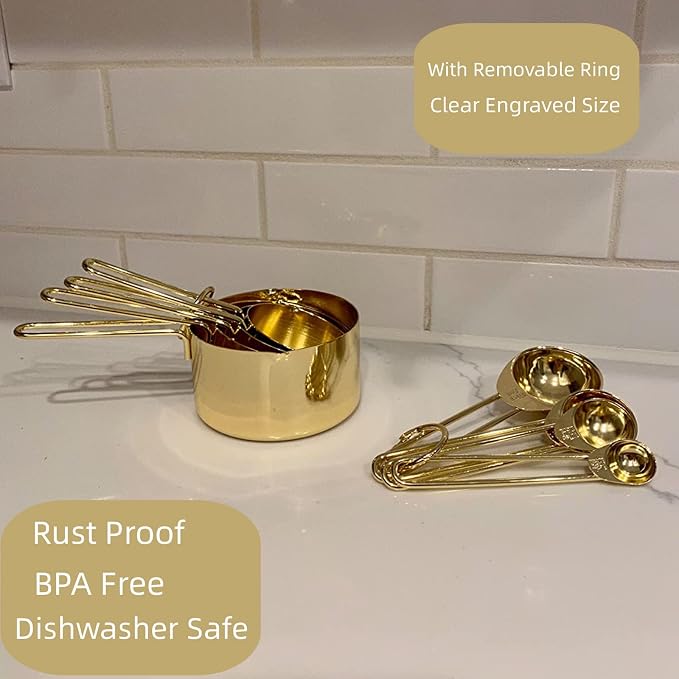 Gold Measuring Cups and Spoons Set - Image 3