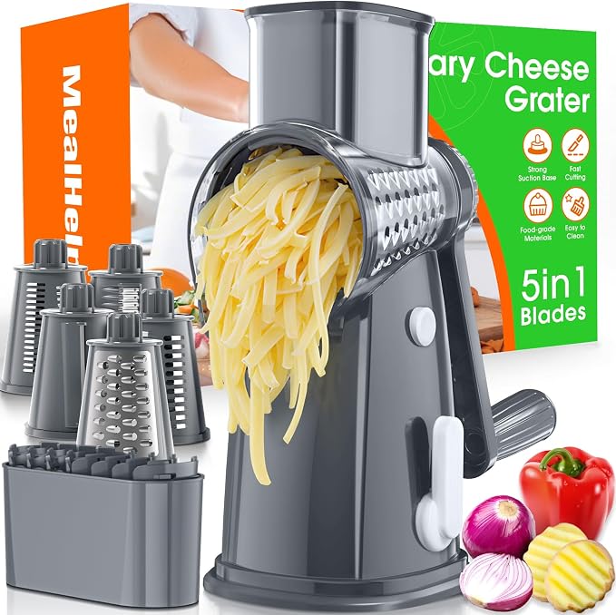 MealHelper 5 Blade Rotary Cheese Grater Hand Crank by Unknown