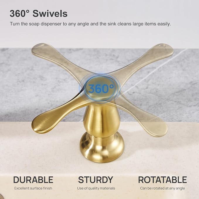 GAGALIFE Kitchen Sink Soap Dispenser Gold, Built in Soap Dispenser - Image 4