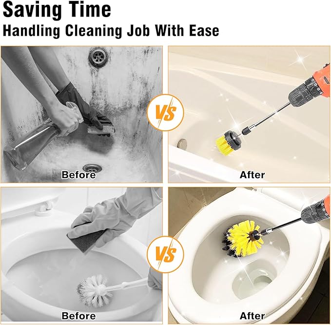 8 Pcs Drill Brush Attachment Set, Power Cleaning Scrub Brush Kit - Image 5