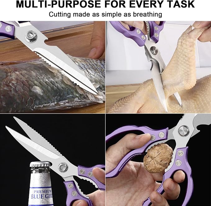 CGBE Kitchen Scissors All Purpose Heavy Duty, Ultra Sharp Stainless Steel - Image 3
