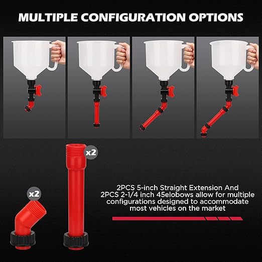 22-Piece No-Spill Coolant Filling Funnel Kit and Siphon Hose Pump, Radiator - Image 4