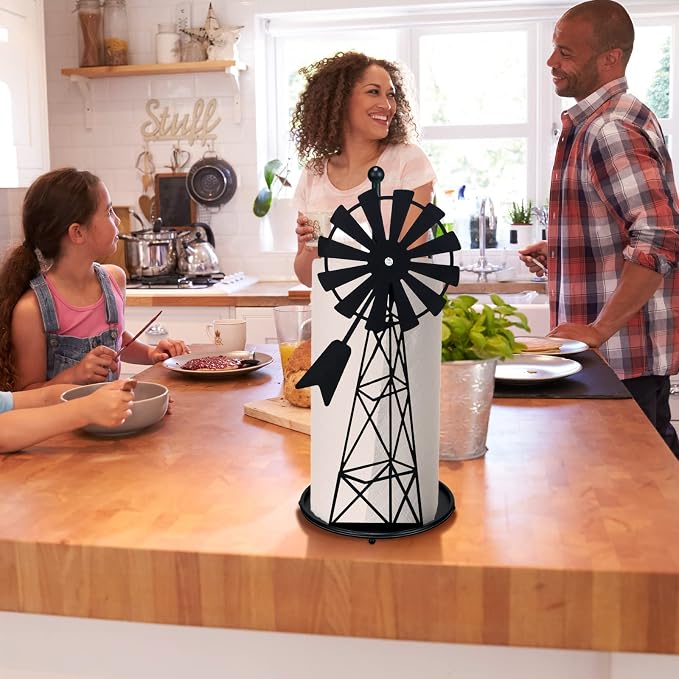 Vesici Windmill Paper Towel Holder Western Farmhouse Standing Paper Towel Roll - Image 6
