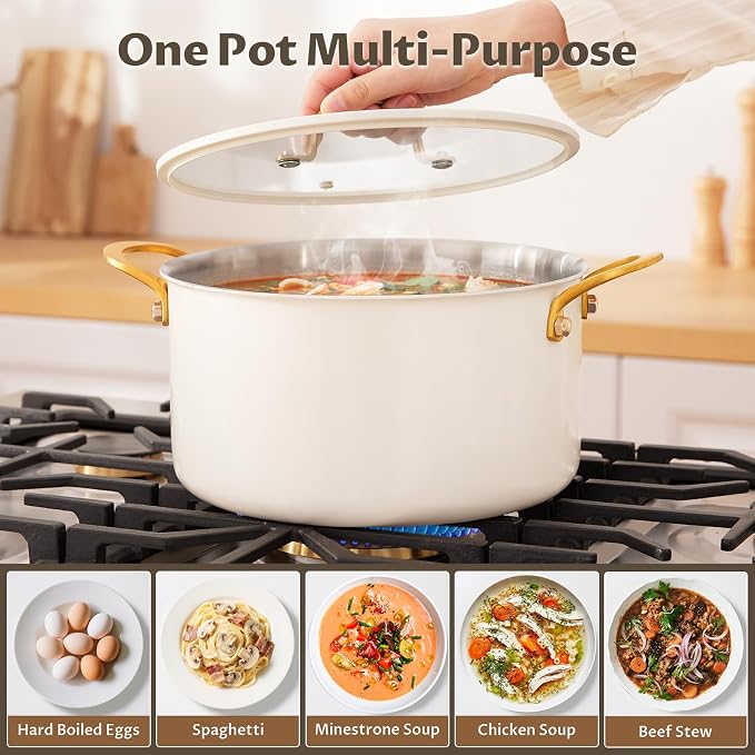 BEZIA 8 Quart Stainless Steel Stock Pot, Casserole - Image 5