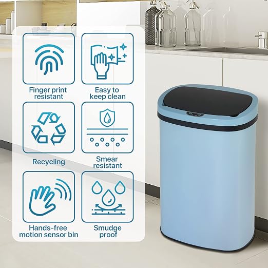 Dkeli Kitchen Trash Can for Bathroom Bedroom Home Office Automatic Touch Free - Image 2