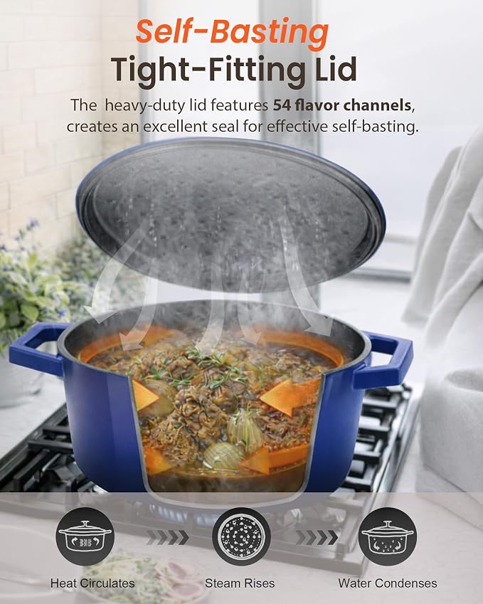 Nuwave 6QT Healthy Enameled Cast Iron Dutch Oven Pot - Image 5