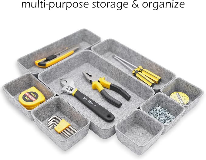 Welaxy Desk Drawer organizers tray Felt storage bins aesthetics room décor - Image 2