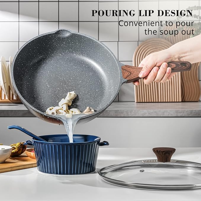 SENSARTE Nonstick Frying Pan Skillets, Swiss Granite Coating Omelette Pans - Image 8