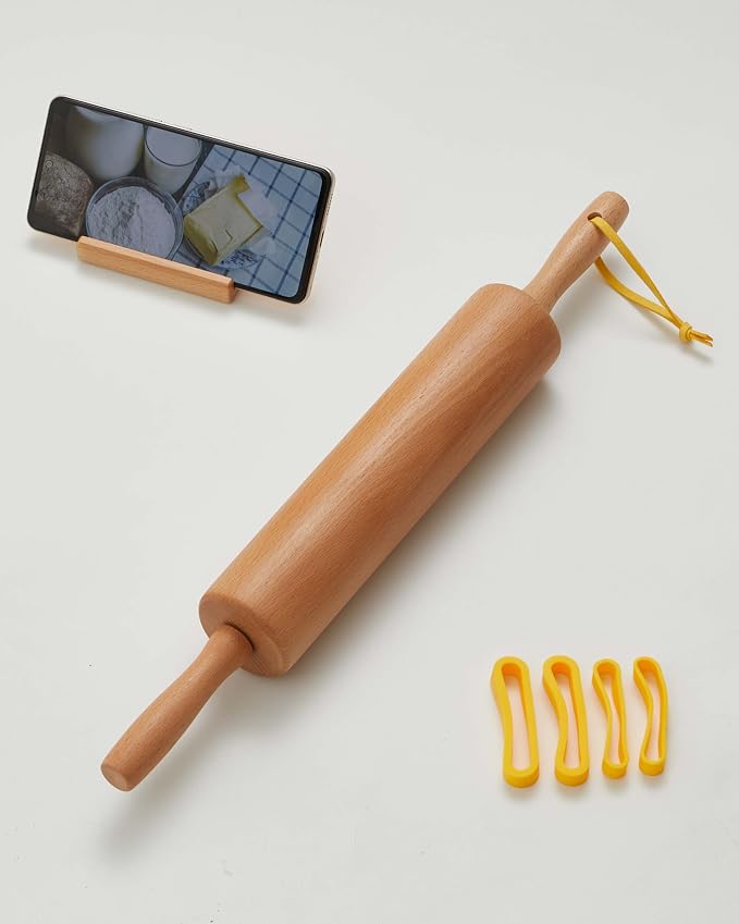 Classic Wood Rolling Pin, Pasta Roller - Image 2