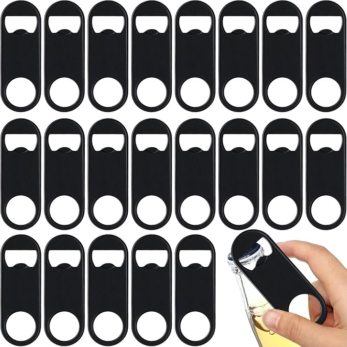 Remerry 50 Pcs Bottle Openers Stainless Steel Flat Bottle Opener Bulk 3.4 x 1.3 by Remerry