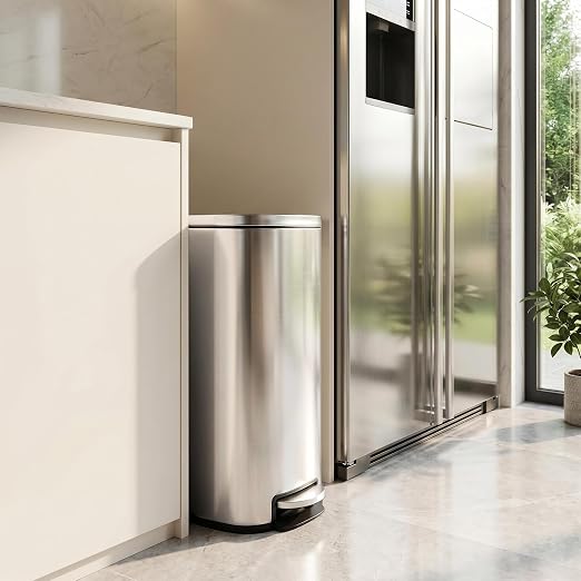 Garvee 13 Gallon Slim Kitchen Trash Can, Narrow Stainless Steel Step-On Pedal - Image 2
