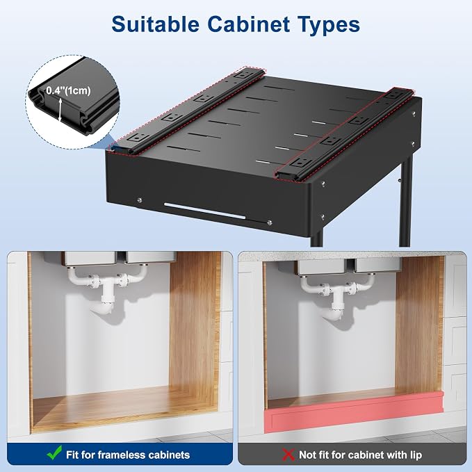 2 Pack Under Sink Organizer, Insputer 2 Tier Under Cabinet Storage Expandable - Image 7