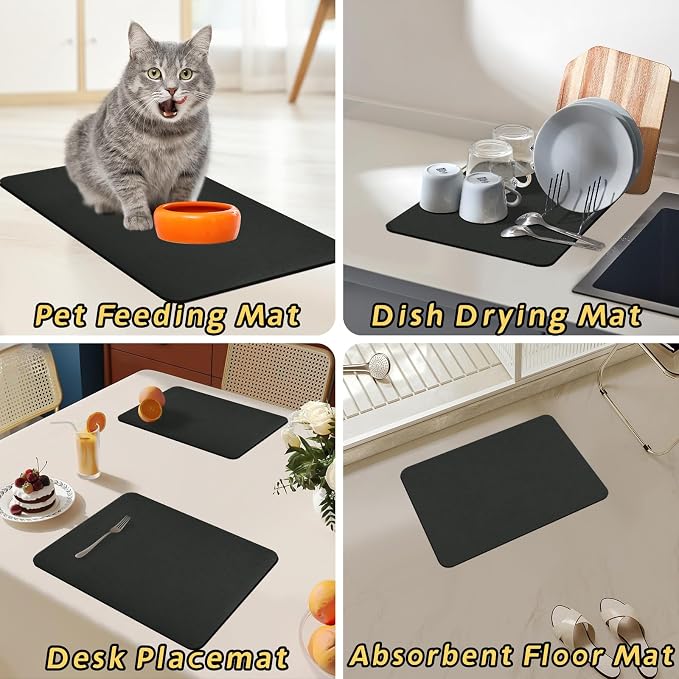 Bloss Black Dish Drying Mat + Faucet Mat - Image 5