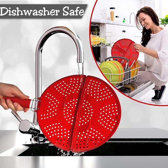 Splatter Screen for Frying Pan Foldable Grease Splatter Guard Silicone Splatter - Image 8