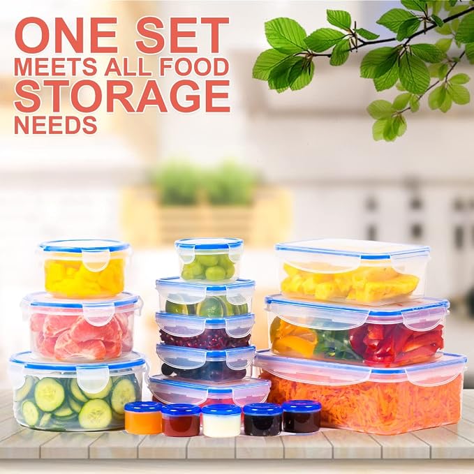 RockBerry 32 Pcs Large Plastic Food storage containers-85 oz to Sauces Box - Image 4