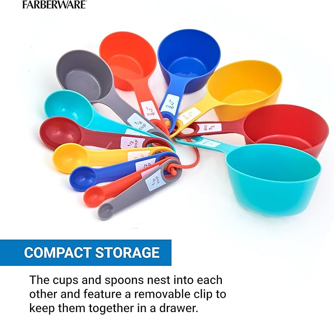 Farberware 12-Piece Measuring Cup and Spoon Set – Color-Coded Kitchen Measuring - Image 5