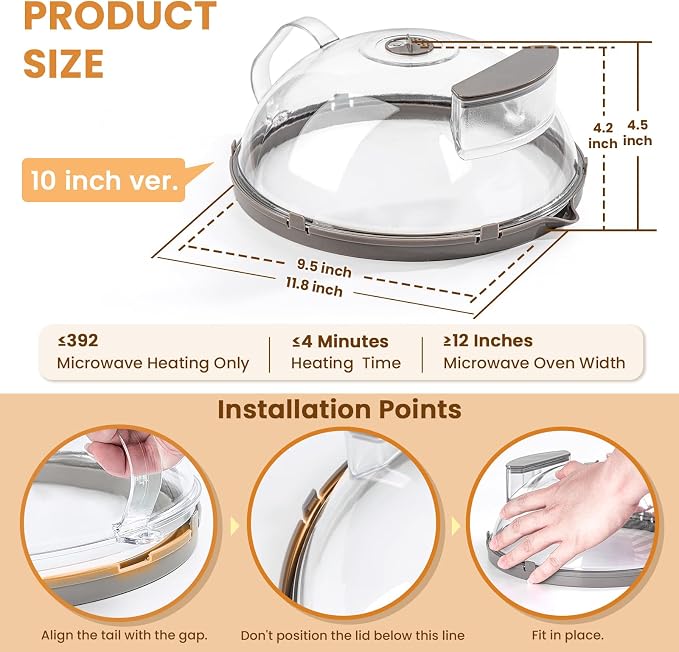 Microwave Splatter Cover for Food, Upgraded Microwave Cover - Image 5
