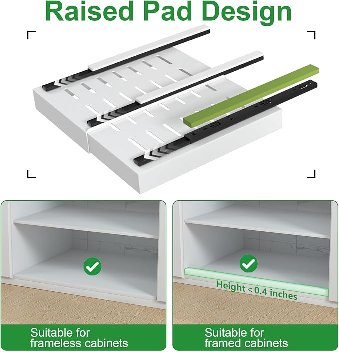 PAKETA 1 Pack Expandable Pull Out Cabinet Organizer, Upgrade 3 Slide Rails - Image 4