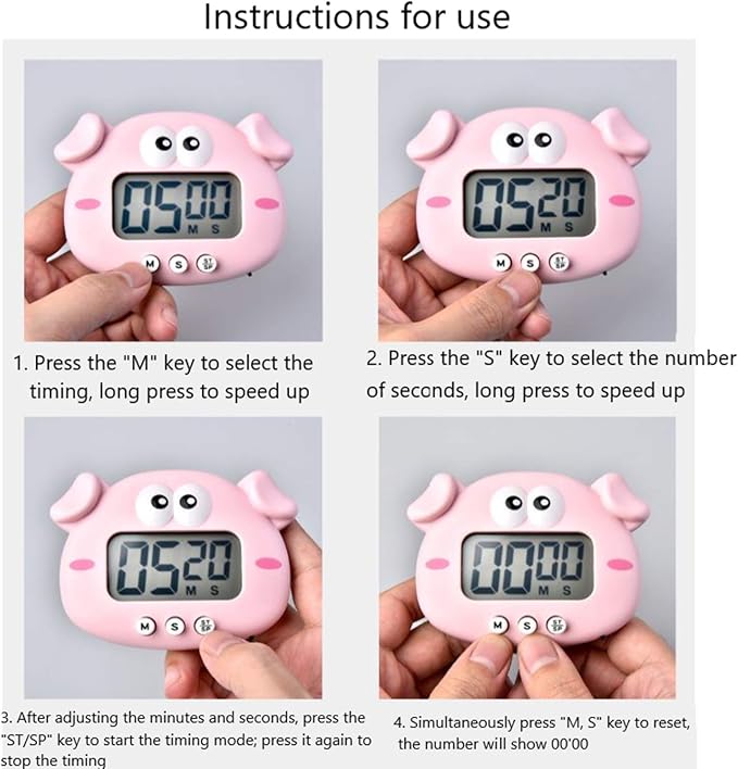 Kitchen Timer, Cute Cartoon Animal Countdown Timer, Digital Cooking Timer - Image 7