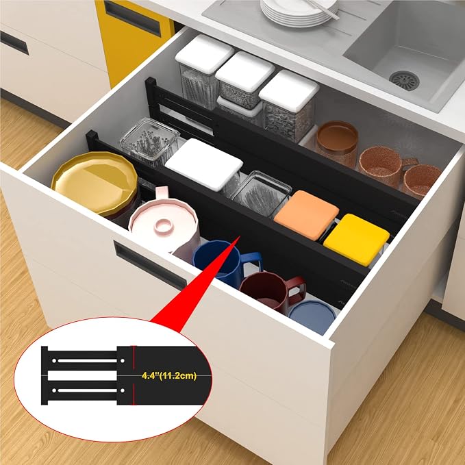 ANTOWIN Bamboo Drawer Dividers Organizers, Expandable Drawer Separators Splitter - Image 6