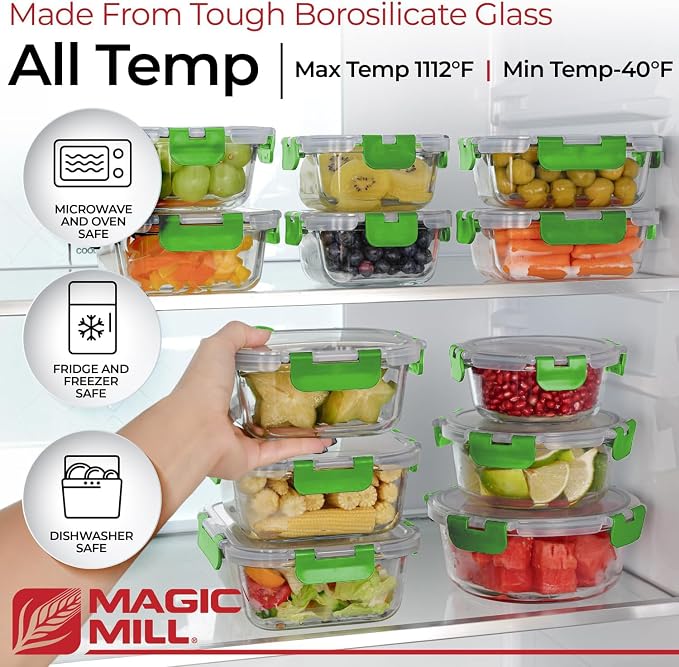 Magic Mill Premium Borosilicate Glass Food Storage Containers - Image 3