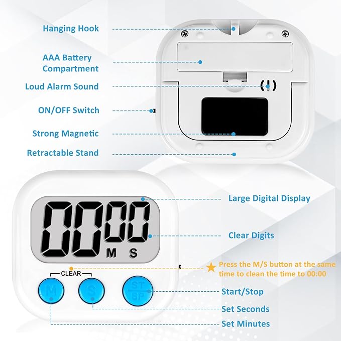 ZILLEEN Classroom Timers for Kids Classroom Magnetic Digital Kitchen Timers for - Image 7