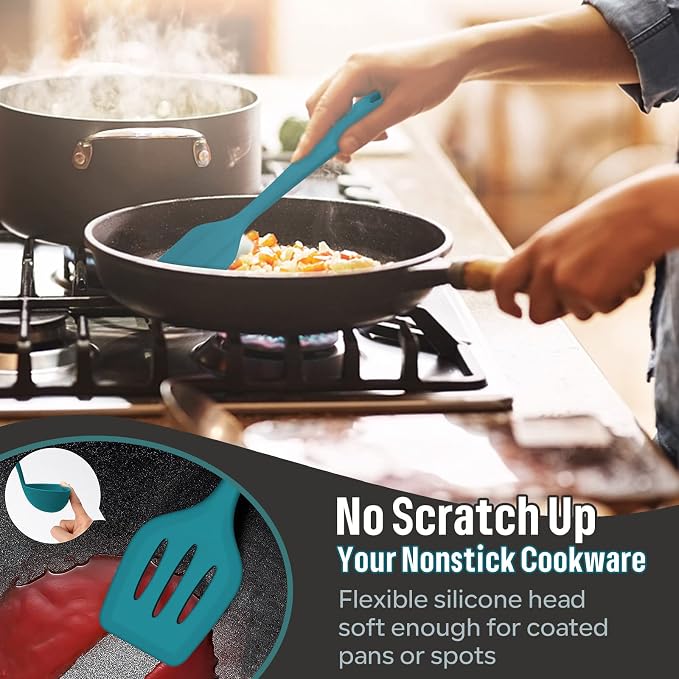 Silicone Kitchen Utensils Set, E-far 23 Pcs Blue Cooking Utensils Tools - Image 7