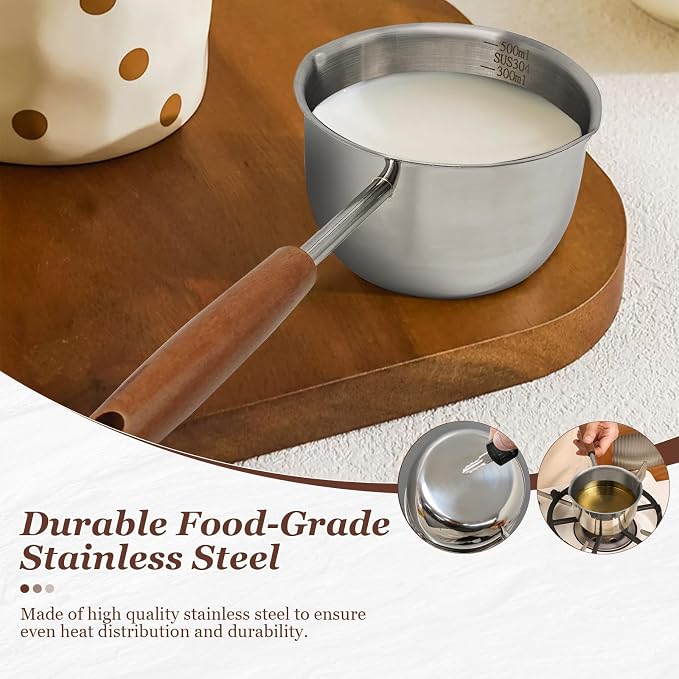 Butter Warmer Pot, 500ml Small Sauce Pan - Image 5